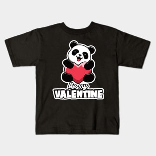 Be My Valentine Cute Panda Kids T-Shirt